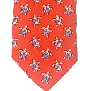 Turtles Necktie Slim Tie Roundtree & Yorke Men’s 100% Cotton Red